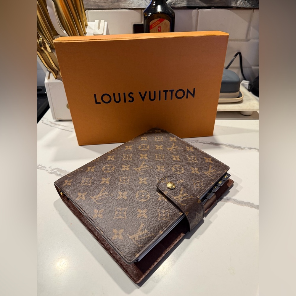 Louis Vuitton Textured Brown Monogram Agenda GM UEC with box and inserts